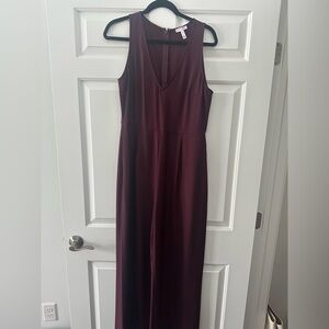 Leith wide leg burgundy jumpsuit